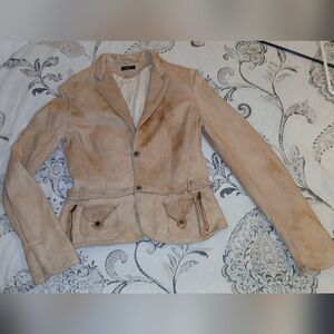 Vera Pelle BLUR Distressed Light Brown ITALIAN Leather Jacket